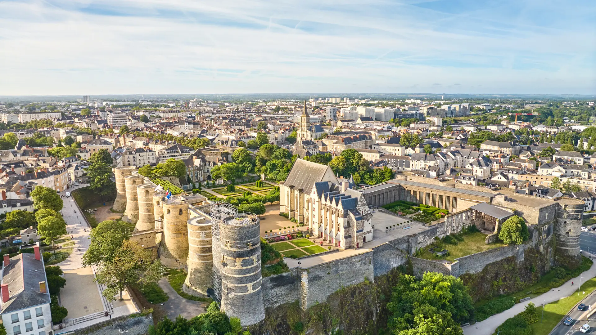 Vista aérea del castillo de Angers