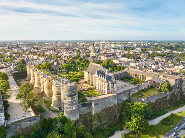 Aerial view of Angers Castle