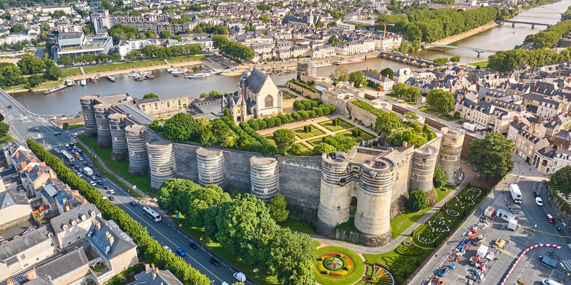 aerial view of Angers Castle