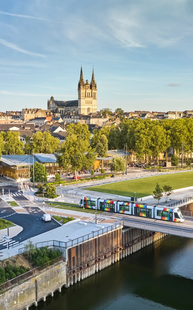 Aerial view of Angers Tram