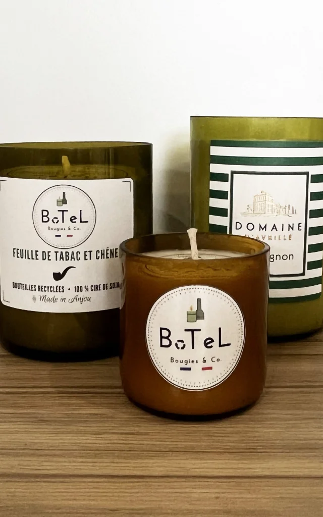 Bougies parfumée Botel vendues à l'Office de tourisme d'Angers
